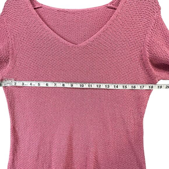 Eileen Fisher Sweater Top Womens S Pink Fine Gauge Crochet Italian Yarn Coastal - Picture 6 of 14
